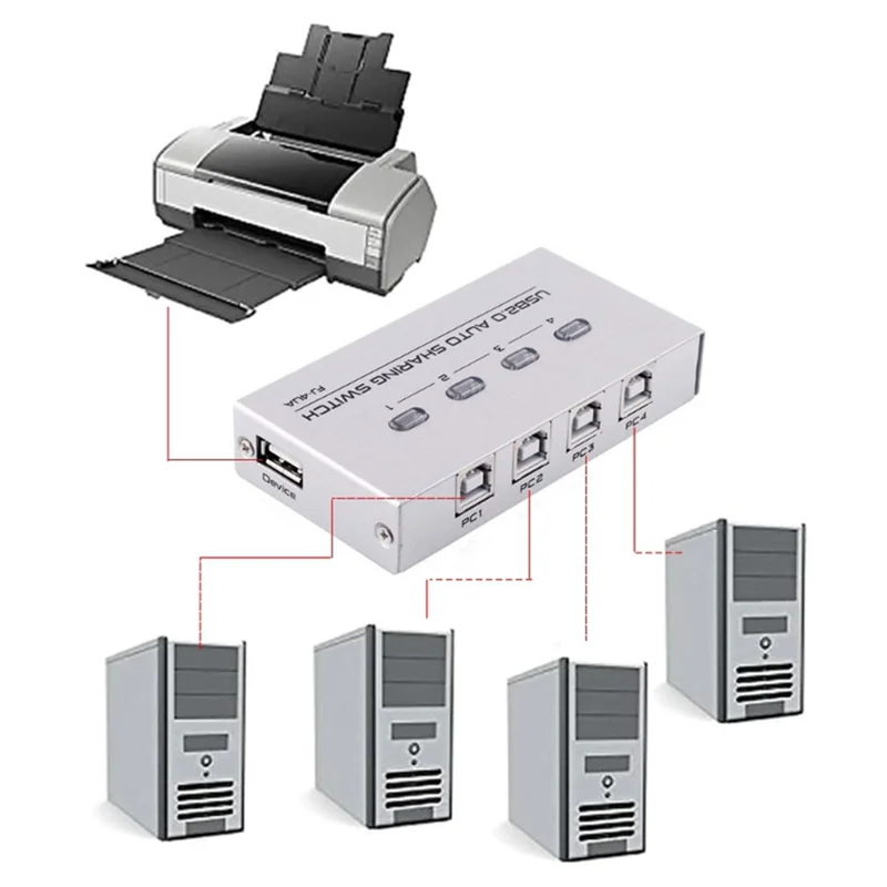 Порт FJGEAR USB2.0, ручной коммутатор, концентратор, общий USB-устройство для коммутации портов принтера (art.: 3920cec4dda2a) - 3920cec4dda2a