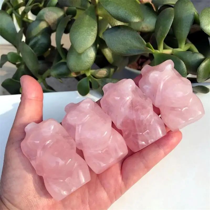 

1PC Natural Rose Quartz Goddess Statue Crystal Carved Woman Torso Energy Pregnant Body Sculpture Home Decoration