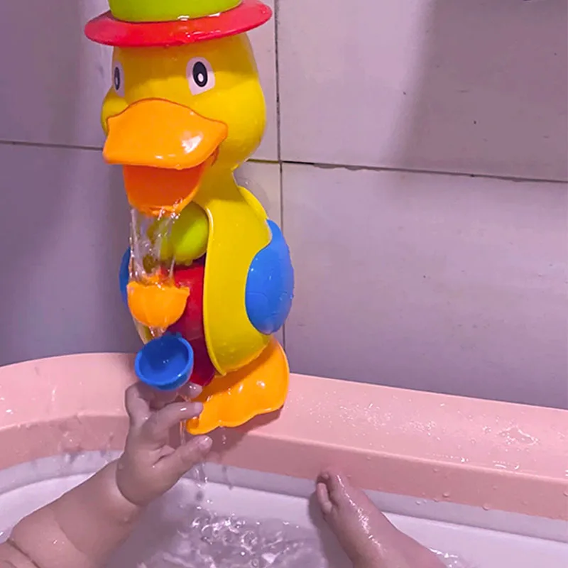 Kids Shower Bath Toys Cute Yellow Duck Waterwheel Elephant Toys Baby Faucet Bathing Water Spray Tool Dabbling Toy Baby Toys