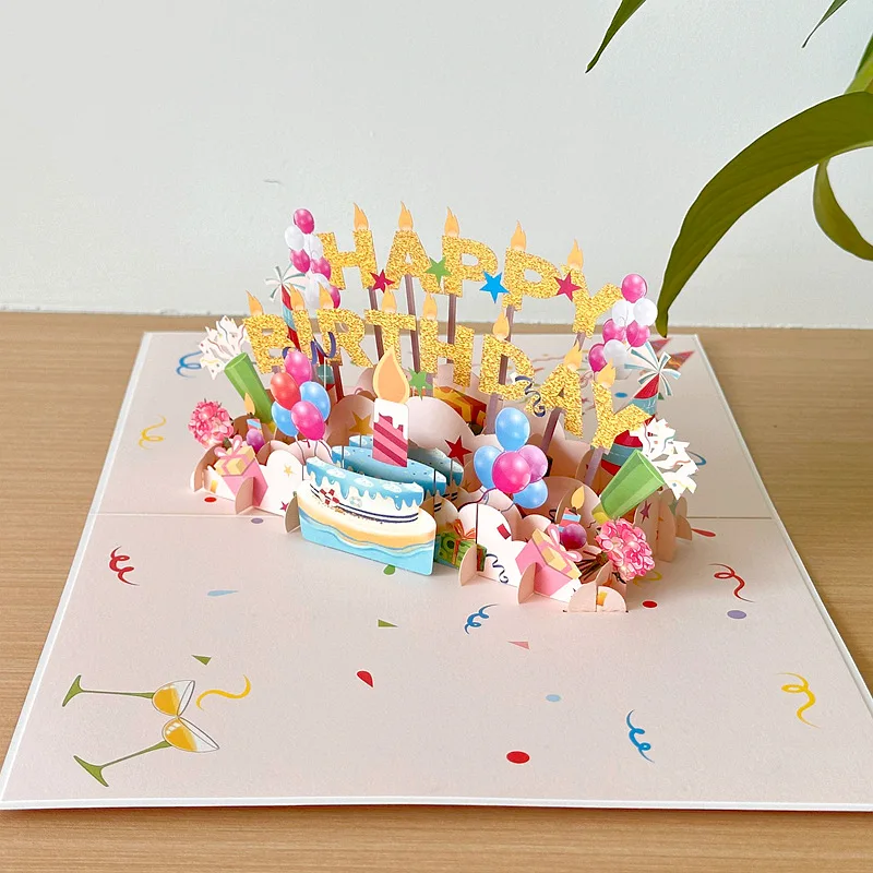 Новая креативная бумажная скульптура со скелетом на день рождения 3D-карта