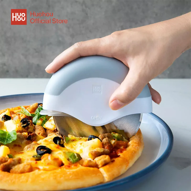 HUOHOU Pizza Cutter Removable Stainless Steel Round Wheel Cutting Knife for with Lid Roller Dough Slicer Pastry |