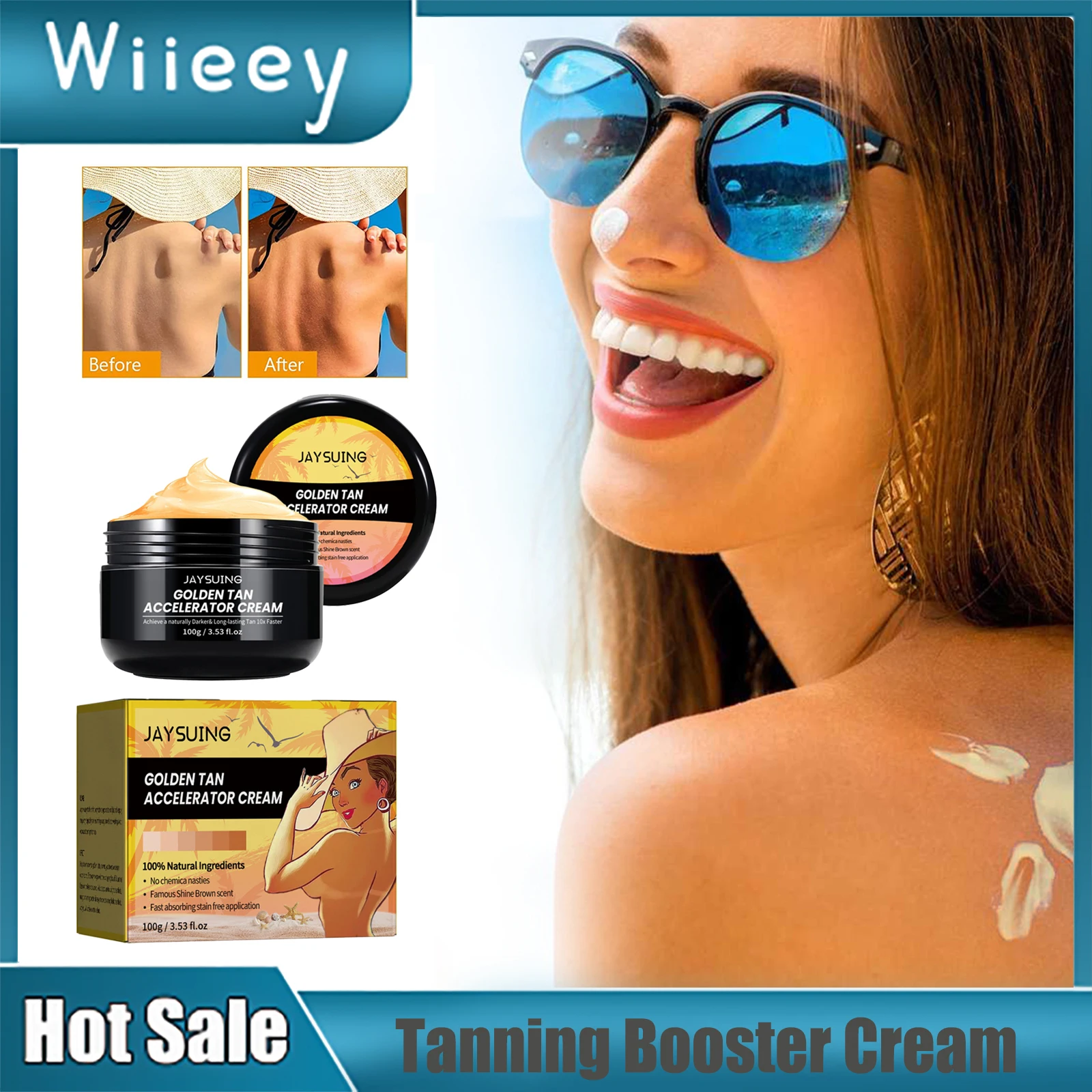 

Tanning Accelerator Cream Self Tanner Bronzer Booster Indoor Sunless Sunbath Beach Moisturizing Nourishing Sexy Bronze Tan Cream