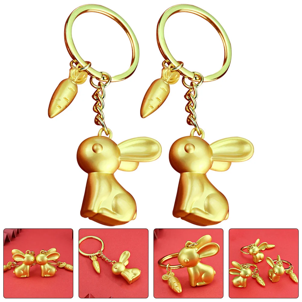 

Keychain Rabbit Key Bunnyring Year Pendant Chinese Animal Chain Hanging Zodiac Decor Charm New Lucky Gift Pendants Keychains