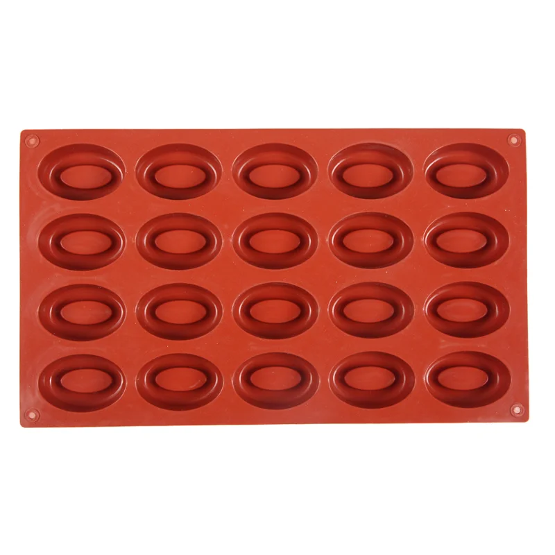 

New 20-cavity Silicone Oval Doughnut Mold Small Cake Chocolate Pancake Moulds for Baking Mini Dessert Kitchen DIY Handmade Tools