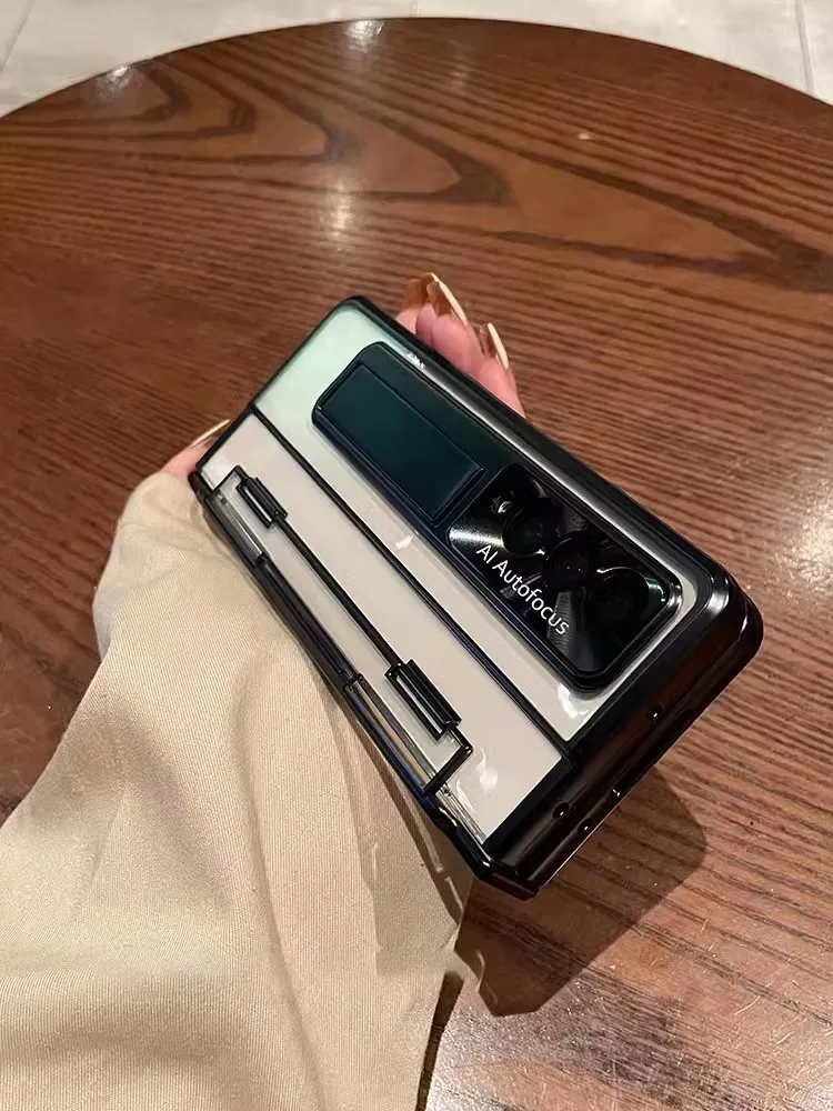 Для Samsung Galaxy Z Fold6 5 3 Fold 4 5G чехол цельный прозрачный роскошный с подставкой и