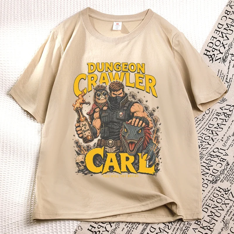 Фото Футболки с графическим принтом Princess Donut and Mongo, футболка Dungeon Crawler Carl, повседневные хлопковые футболки с круглым вырезом и принтом, с короткими рукавами №3