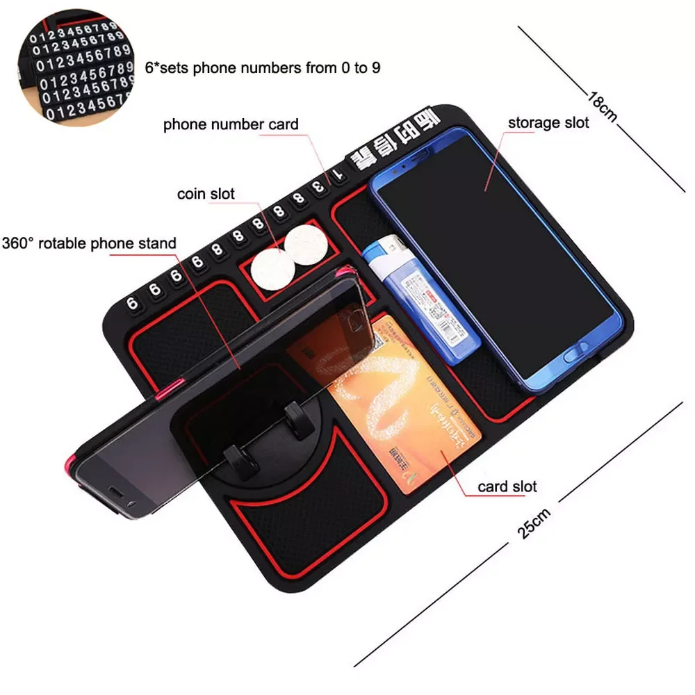

Multifunctional Car Anti-Slip Mat Auto Phone Holder Non Slip Sticky Anti Slide Dash Phone Mount Silicone Dashboard Car Pad Mat