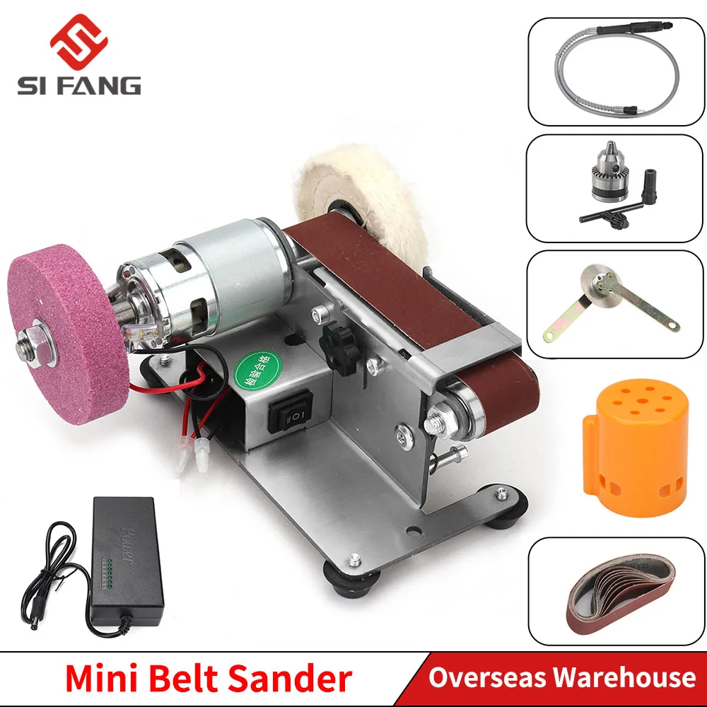 110V/220V Mini Electric Belt Sander DIY Polishing Grinding Machine Multifunctional Grinder Belt Sander Cutter Edges Sharpener