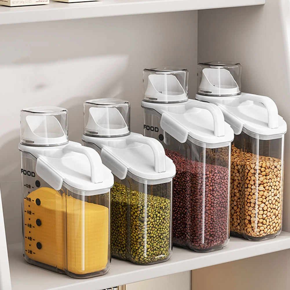 

Dog Feeding Bin Double Sealed And Moisture Proof Bulk Containers Graduated Storage Tank Food Bottle With Carry Handle Dustproof