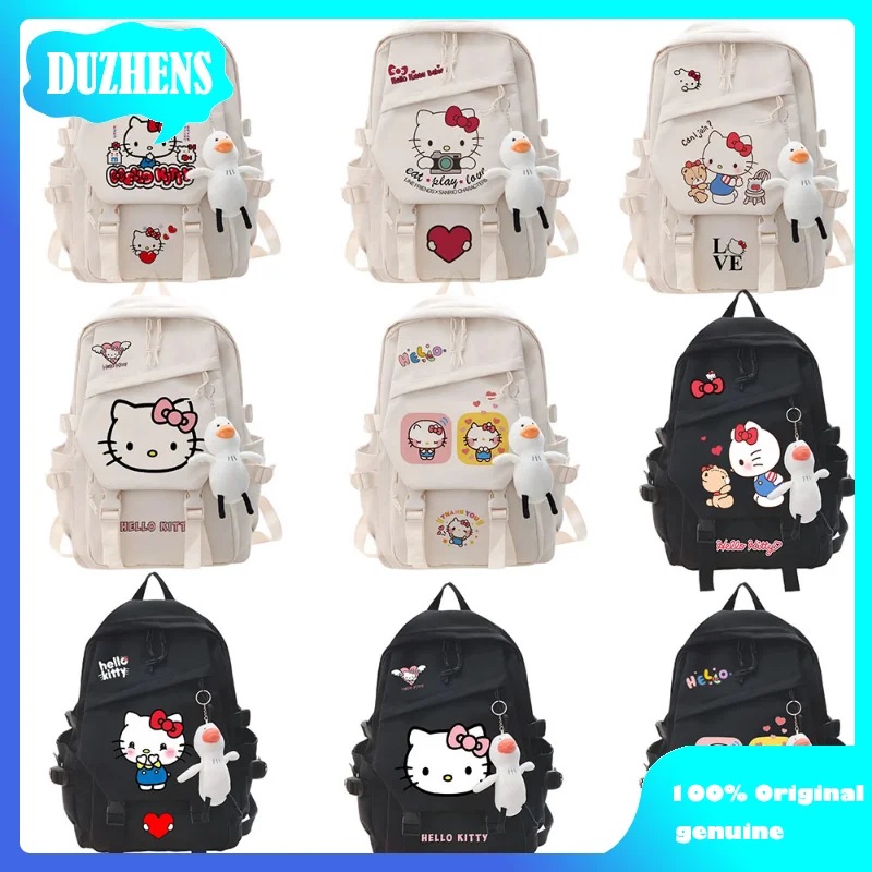 

Вместительные сумки Y2k, милый рюкзак Hello Kitty, Kawaii Sanrio, школьный портфель для девочек и мальчиков, мультяшная милая сумочка, подарки с подвесками