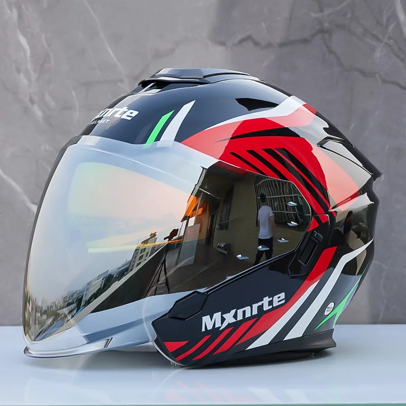 Мужской и женский полушлем с двойными линзами оригинальный бренд Mxnrte Gatlin красный