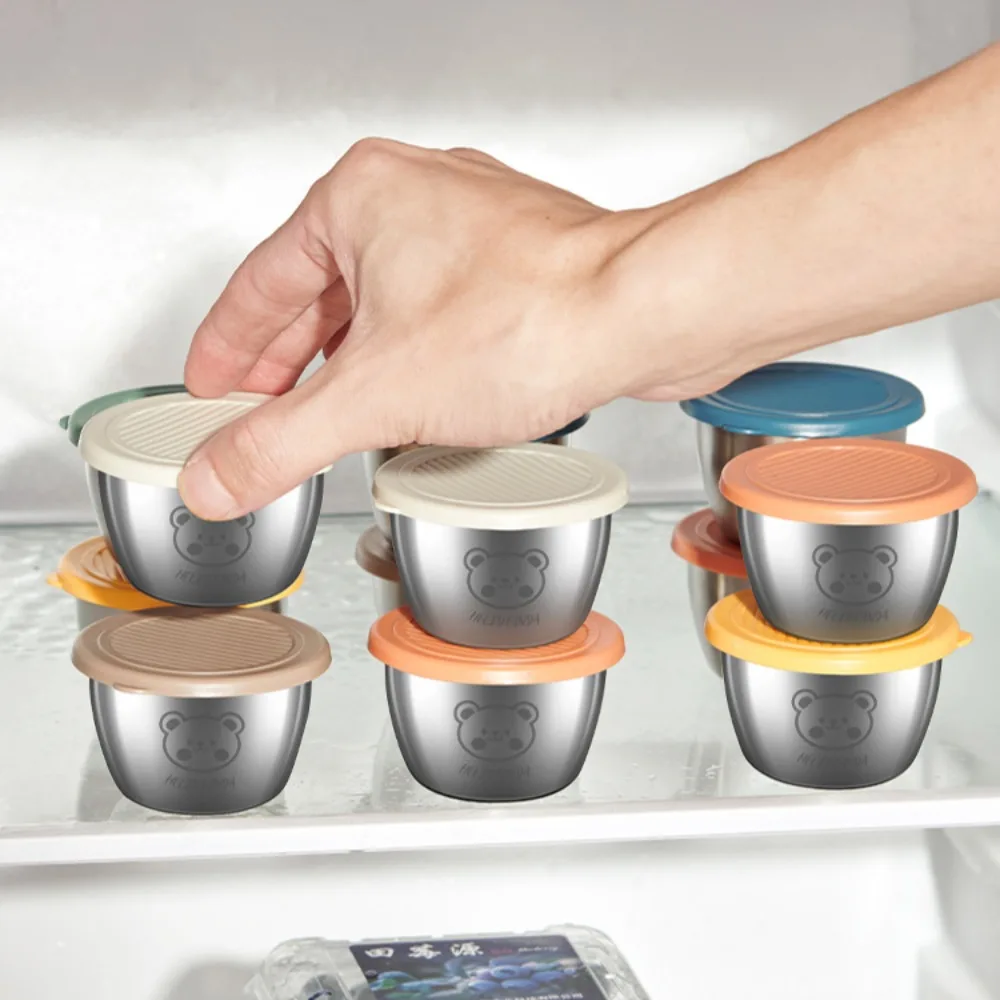 Мини-чашка для соуса с крышкой Герметичная кухонная утварь из нержавеющей стали