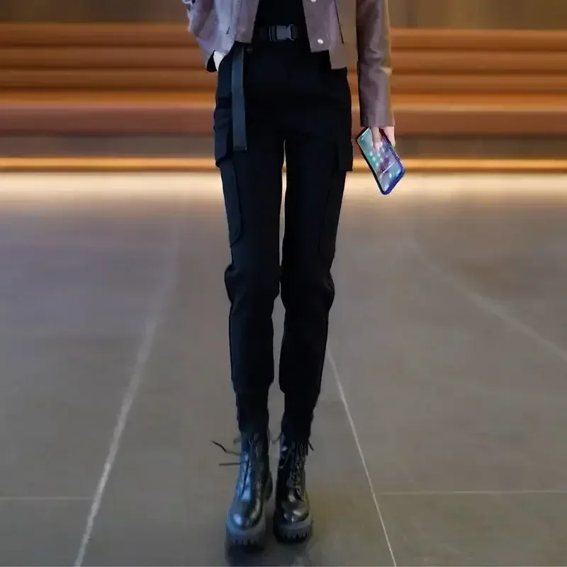 Женские брюки-карго-карандаш осень-зима оригинальные брюки в стиле Харадзюку