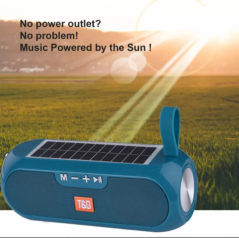 Tws Waterproof Bluetooth Speaker Portable Column Wireless Stereo Music Box Solar Power Bank Boombox Mp3 Loudspeaker Outdoor 182