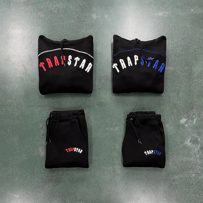 

NEW Patchwork Trapstar Embroidery Towel Suit Men Woman 1:1 High Quality Oversize Casual Hoodie Pullover