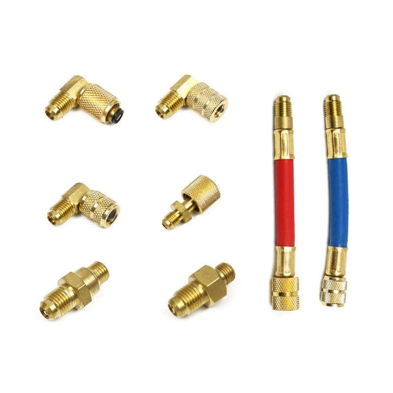 

54HE Car CT-138 Set Refrigerant Quick Coupler Connector Adapter Hose 8pcs