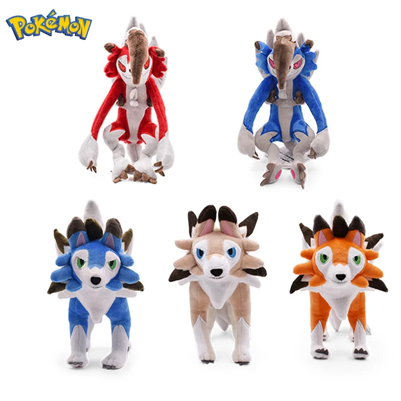 

Pokemone Plush Doll Toys Lycanroc Anime Action Figures 25-30cm Soft Stuffed Plushie Toys Animal Puppet Peluches Gifts for Kid