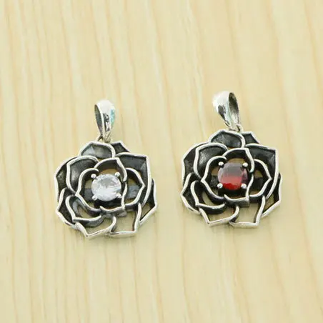 Женское ожерелье из серебра 925 пробы с подвеской в виде Розы