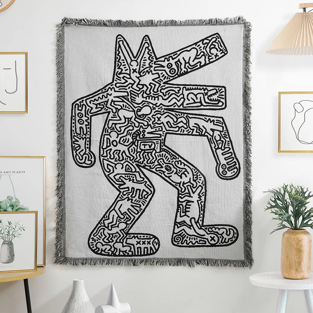 

Fashion Sofa Throw Blanket 125x155cm Chic Decorations Outdoor Picnic Rug Beach Towel Home Wall Decors Carpet Keith Blankets Yarn