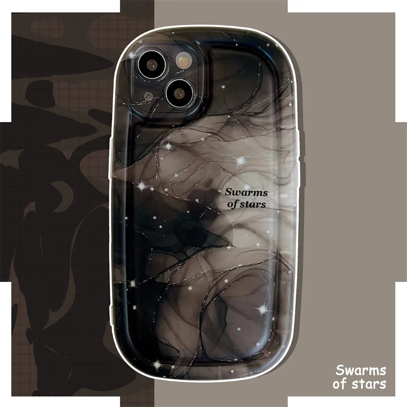 

Creative Ink Painting Flowers Phone Case Cover for IPhone 11 12 13 14 Pro X XR XS Max Shockproof Case for IPhone 14 Cases