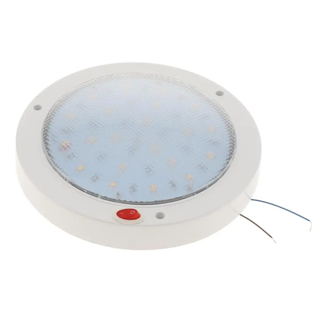 

22cm/8.66in. Round LED Utility Dome Light With Switch DC12V-80V For RV Boat