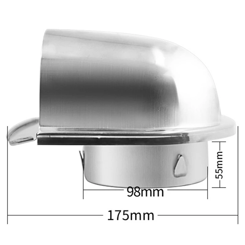 Promotion! Waterproof Stainless Steel Vent Hood Anti-Corrosion Exhaust Extractor for Wall Air Outlet Cover |