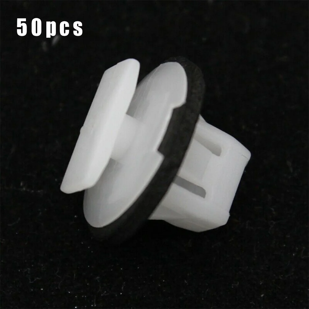 

50pcs Car Fender Moulding Clip With Sealer For Nissan Exterior-Wheel Fender Flare Molding Clip White 76882JG10A Car Clips