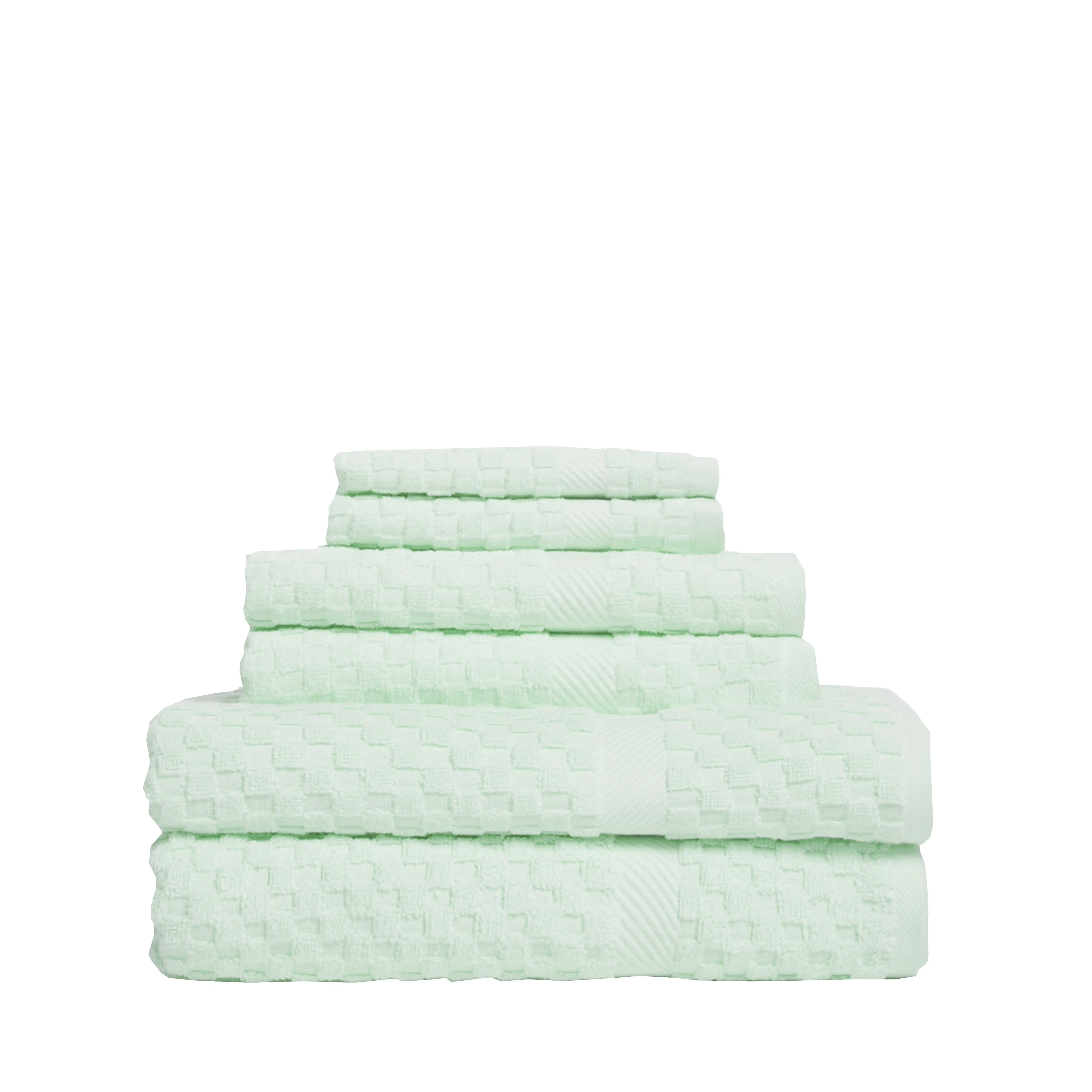 

Waffle 6-Piece 100% Cotton Bath Towel Set In Pacific