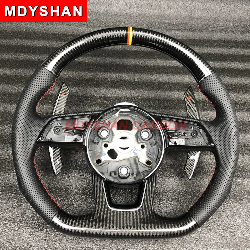 

For Audi B9 Carbon Fiber Steering Wheel A3 A4 A5 RS3 RS4 RS5 S3 S4 S5 RS6 RS7 Q2L 2017-2022 Customized with Shifter Paddle
