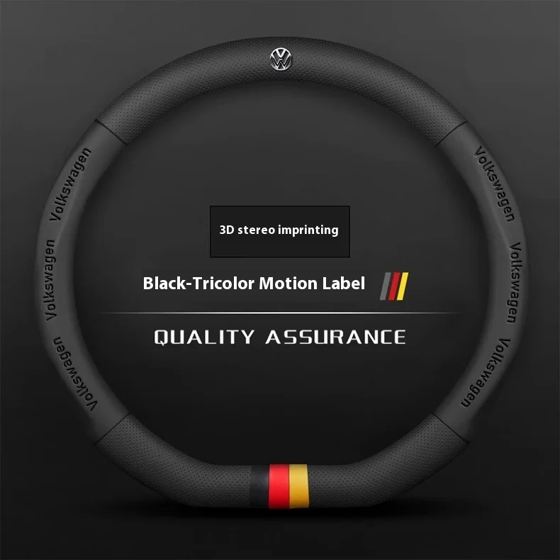 

Автомобильный противоскользящий кожаный чехол на руль для Volkswagen Magotan Passat Golf GTI Tiguan Touareg Polo Arteon Beetle T-ROC T-Cross