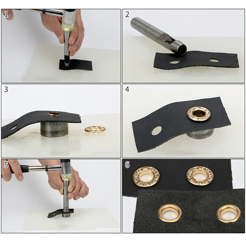 100 комплектов латунных люверсов со стразами для кожаной обуви сумки холщового