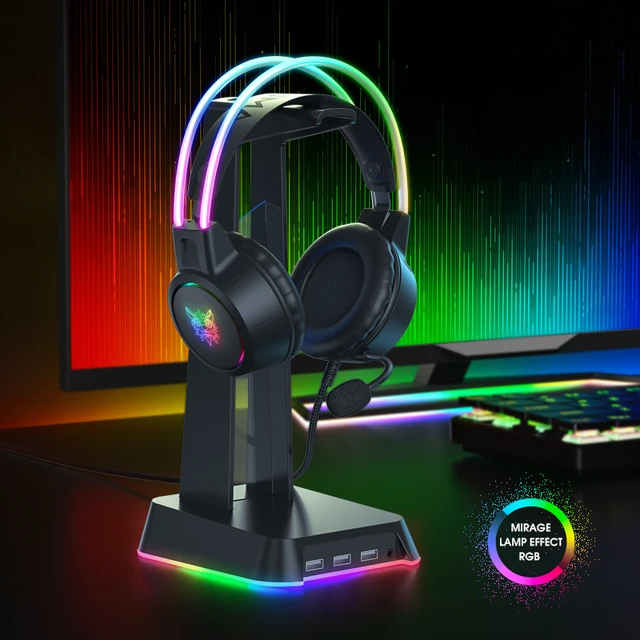 ONIKUMA RGB Headset Gamer PC PS4 Gaming Headphones with HD Flexible Mic 3.5mm Headphone for Xbox PS5 Switch Computer Games 2