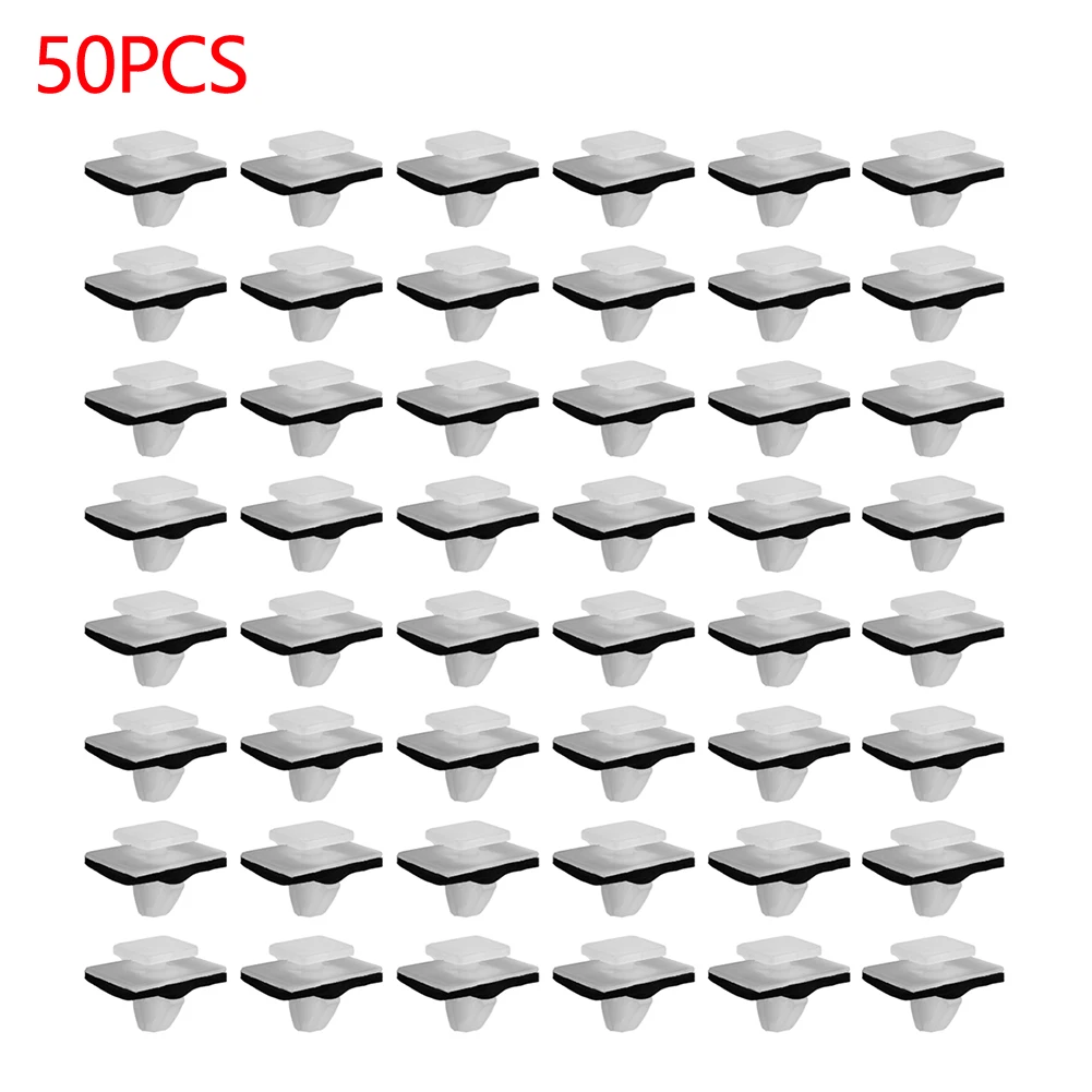 

50pcs Nylon Moulding Clips Rocker Panel Retainer W/ Sealer For Hyundai 87756-2E000 Exterior Car Rivet Clips Accessories