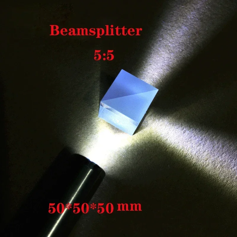 5:5 Соотношение разделения Beamsplitter Transflective K9 Big Cube Prism Оптическое стекло Треугольная