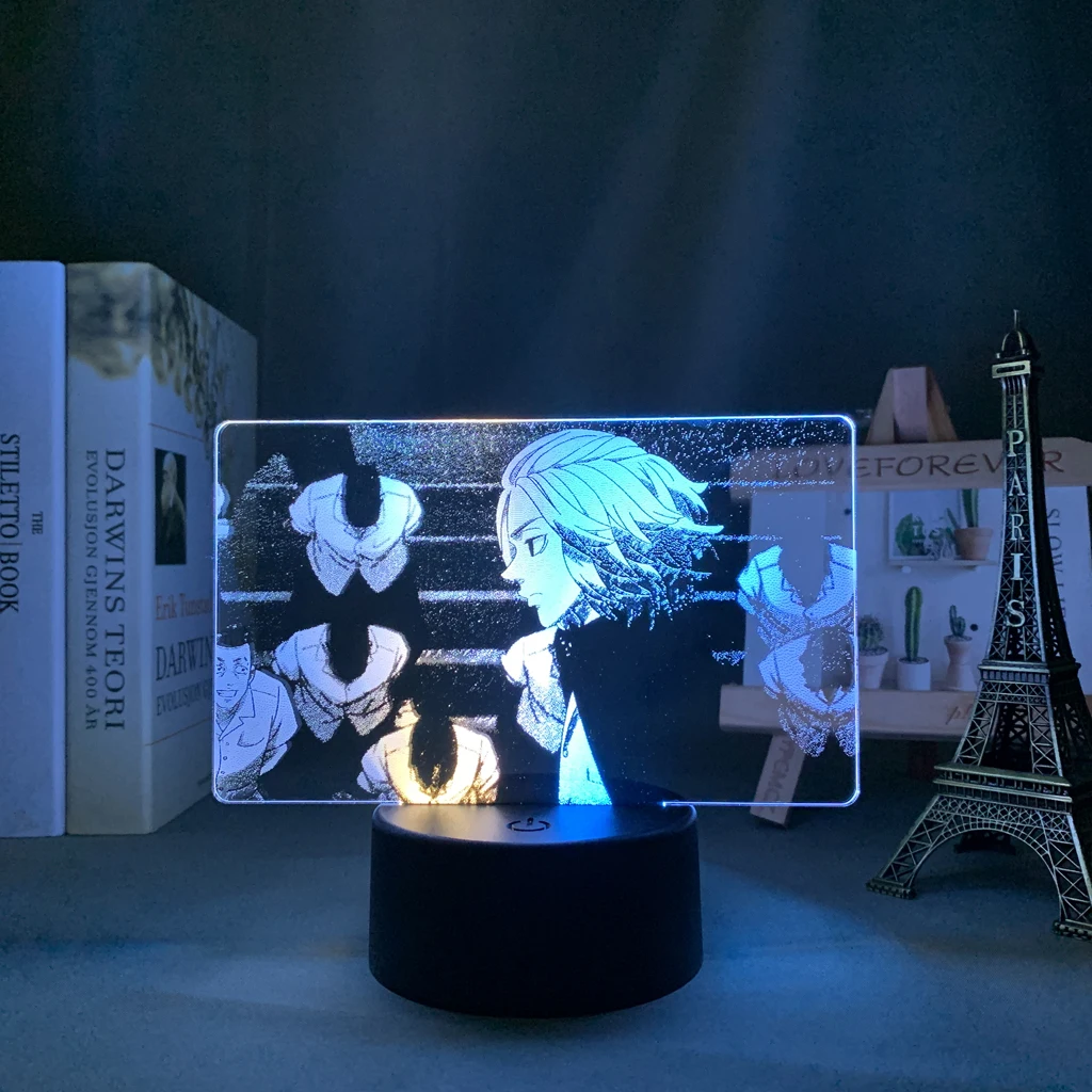 

Two Tone 3D Led Night Light Anime Tokyo Revengers Mikey Figure for Kid Room Decor Birthday Gift Dual Color Led Lamp Manga MHA