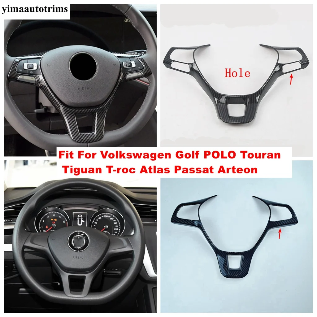 

Steering Wheel Frame Decor Cover Trim For Volkswagen Golf POLO Touran Tiguan T-roc Atlas Passat Arteon Carbon Fibe Accessories
