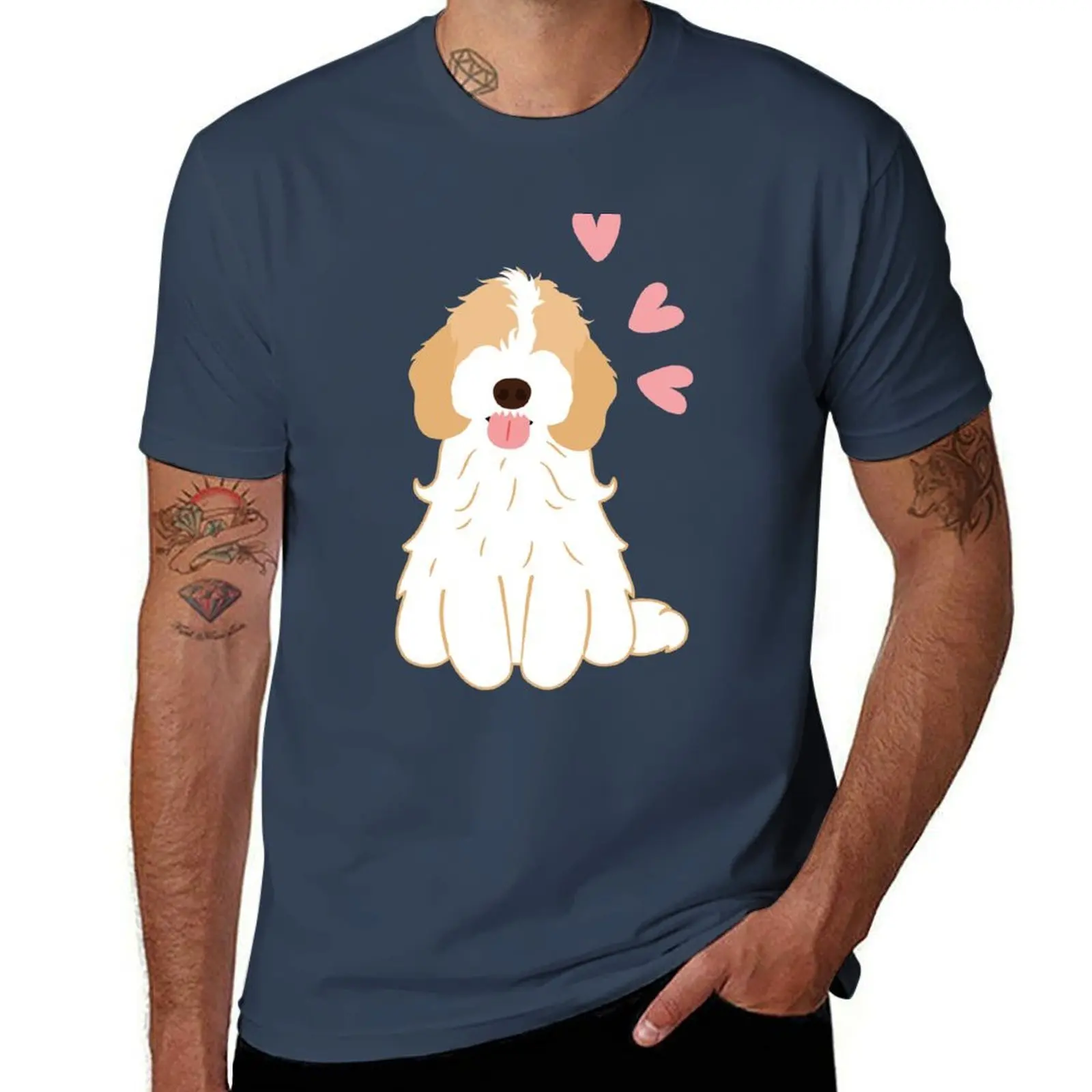 Фото Футболка Cavoodle Cockapoo Blenheim LOVE Cavapoo Apricot Gold, быстросохнущая футболка для занятий спортом на открытом воздухе №1