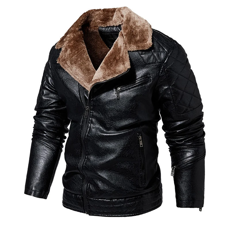 

Мужская куртка из искусственной кожи, элегантная теплая куртка из искусственной кожи с лацканами, в британском стиле, Осень-зима 2022