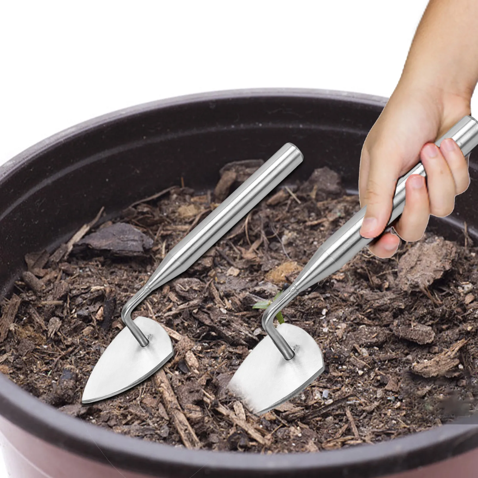 

Hand Gardening Tools Stainless Steel Shovel For Plants Potted Flower Seedlings Loose Soil Bonsai Outdoor Use