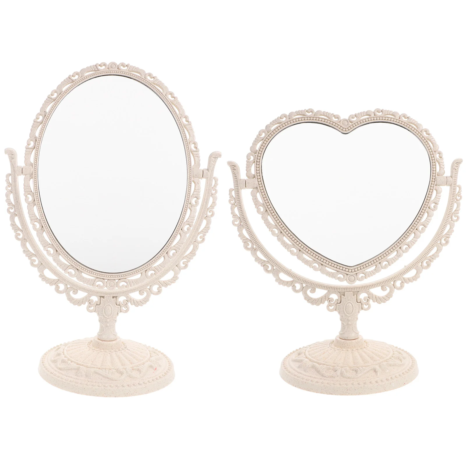 

2Pcs Desktop Dressing Mirror Double Sided Swivel Vanity Mirror Standing Mirror
