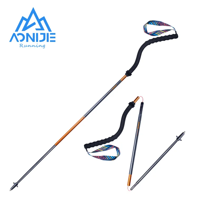 

AONIJIE E4206 Bend Trekking Poles Lightweight S-shaped Curved Handle Folding Pole Walking Stick For Mountaineering Hiking Tour