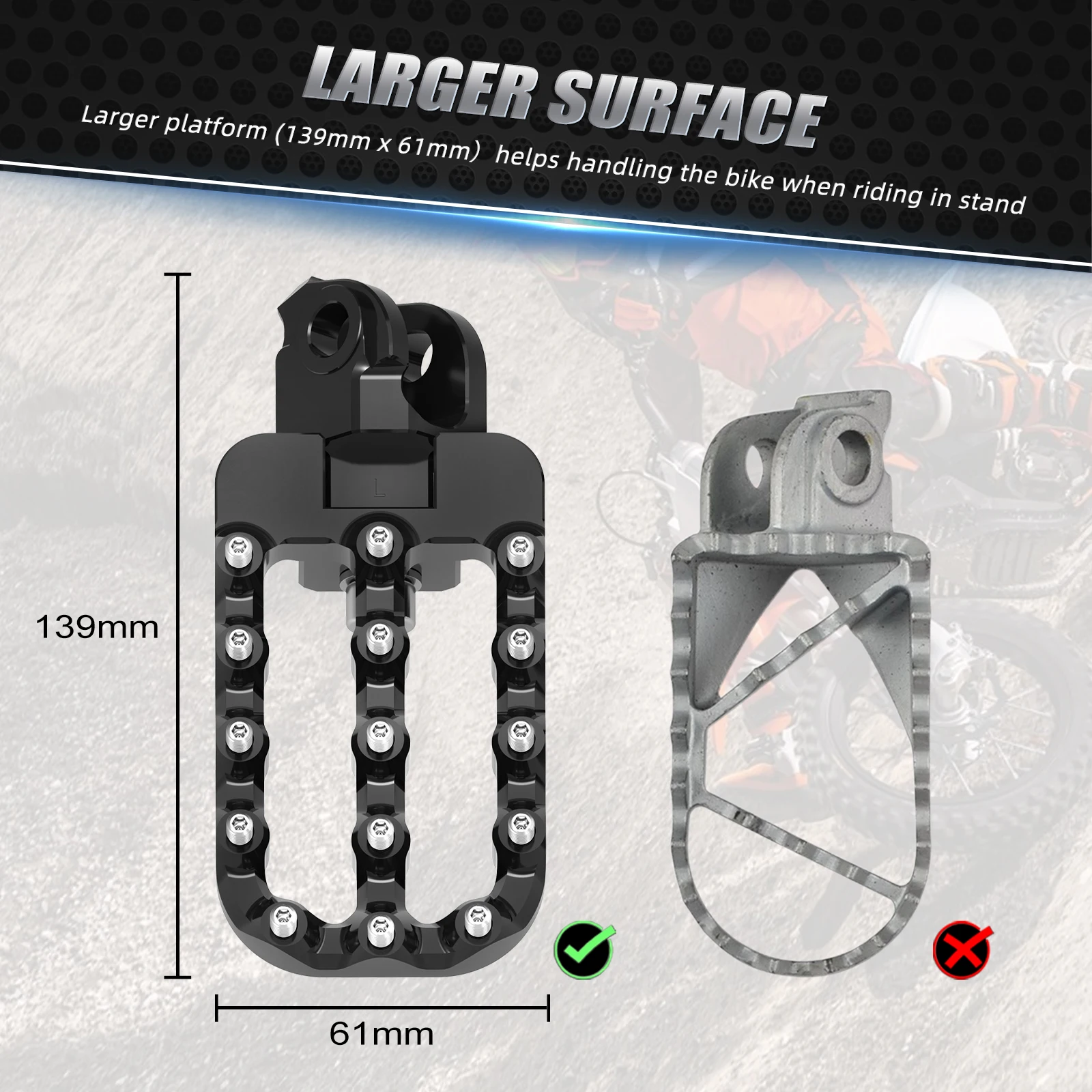 Для KTM 950 990 Adventure Supermoto 2002-2014 20 мм нижняя подставка для ног 1050 1090 1190 1290 R S T 2013-24