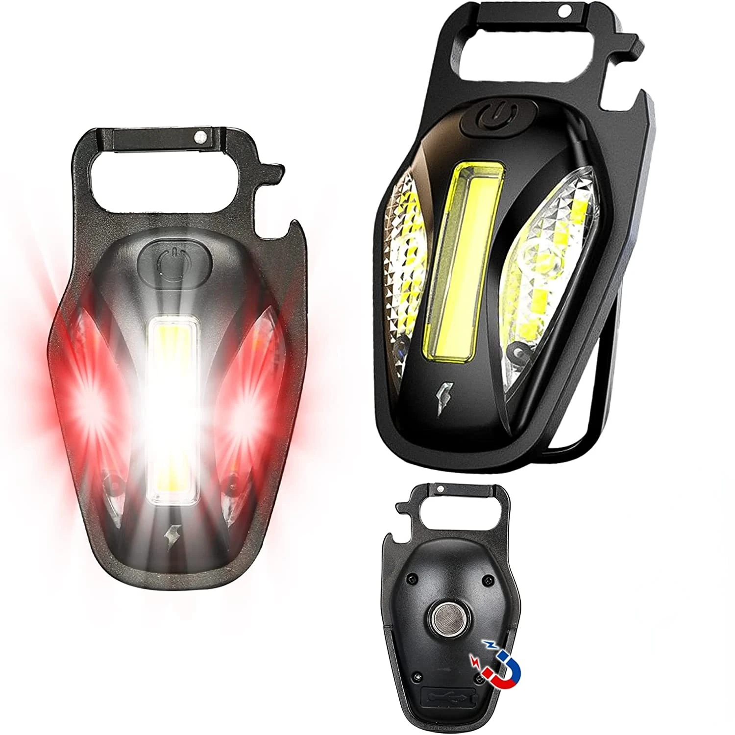 

1000 Lumens Mini Keychain Flashlight Portable USB Charging Work Light Emergency Light Flashlights for Outdoor Camping Corkscrew