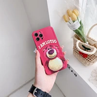 disney lotso cartoon bear phone cases for iphone 13 12 11 pro max xr xs max x 78plus couple anti drop soft cover gift