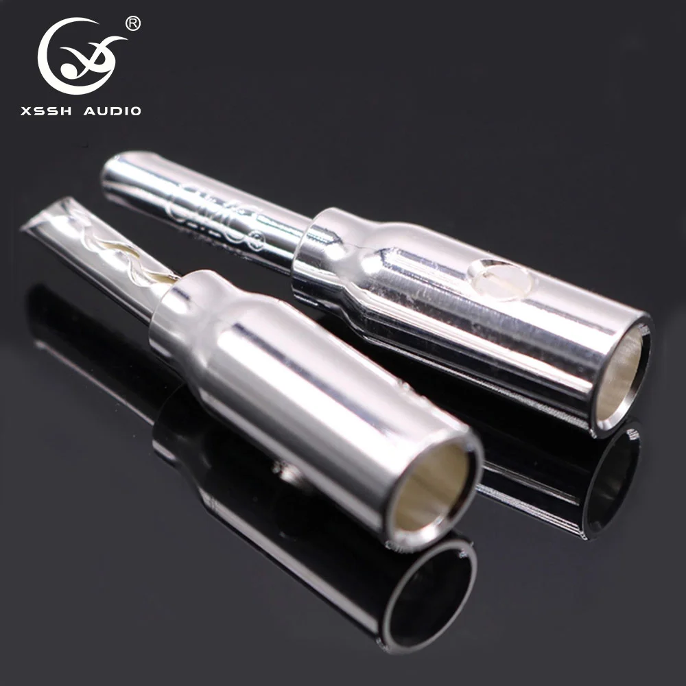 Банановые штекеры XSSH YIVO 4 шт. Hi-end HiFi OEM ODM аудио-видео цвет красный медное покрытие