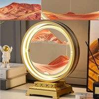 decompressed 3d art sand painting resin decoration desktop display stand with led bedroom night light antique ornaments