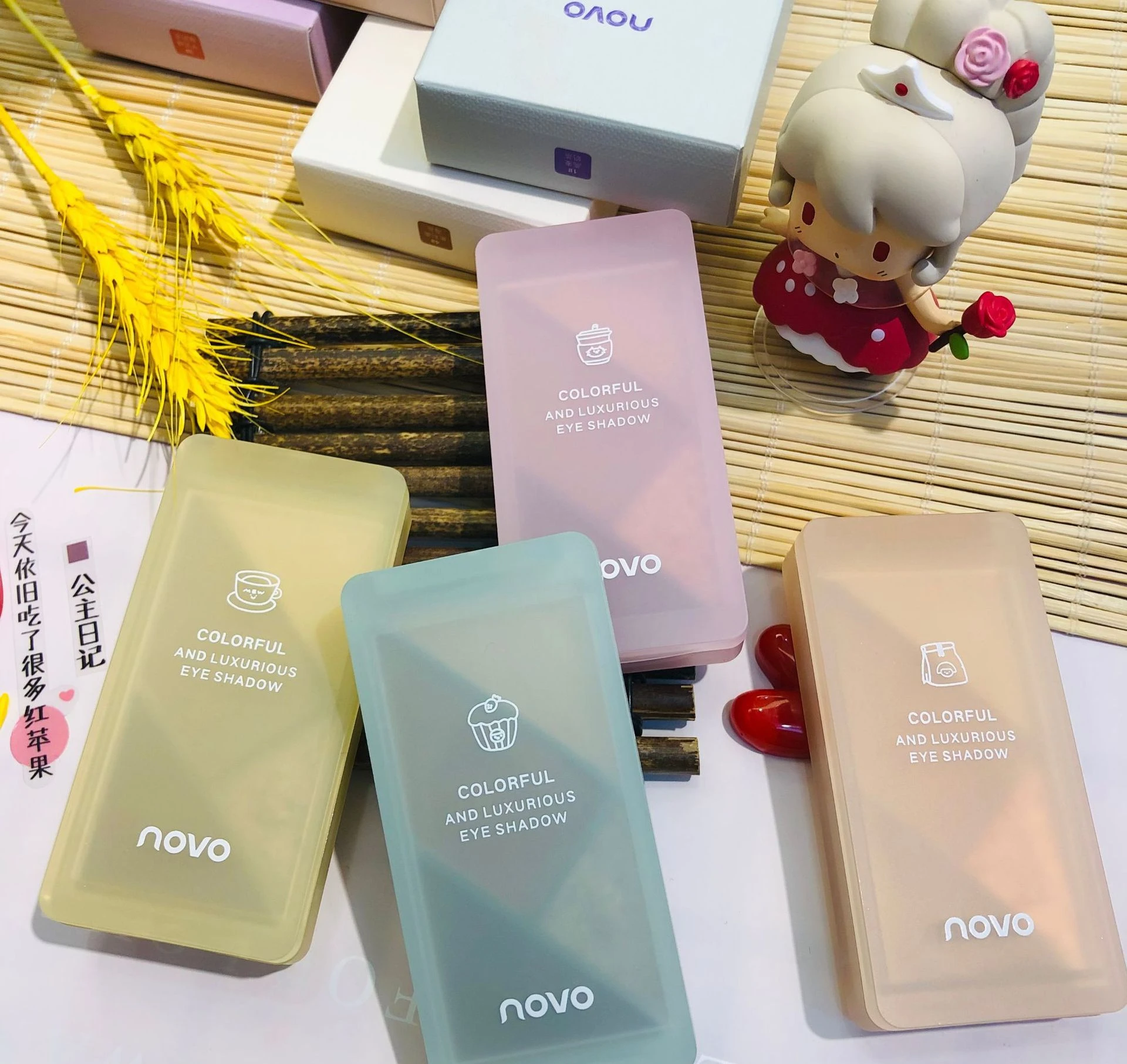 

Десертные Четырехцветные тени для век для девушек студенток вечевечерние НКА новички многоцветные жемчужные земляные тени для век пластин...