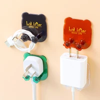 4pcs data cable organize and storage cord manager plug holder wall power cord wall sticker fastening clamp desktop network cable