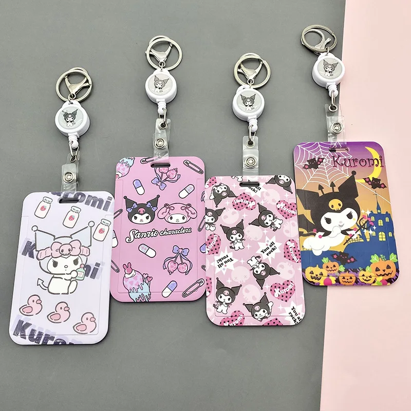

Anime Sanrio Cartoon Card Cover Kuromi Accessories Cute Beauty Kawaii School Bus Card Protective Case Keychain Toys Girls Gift
