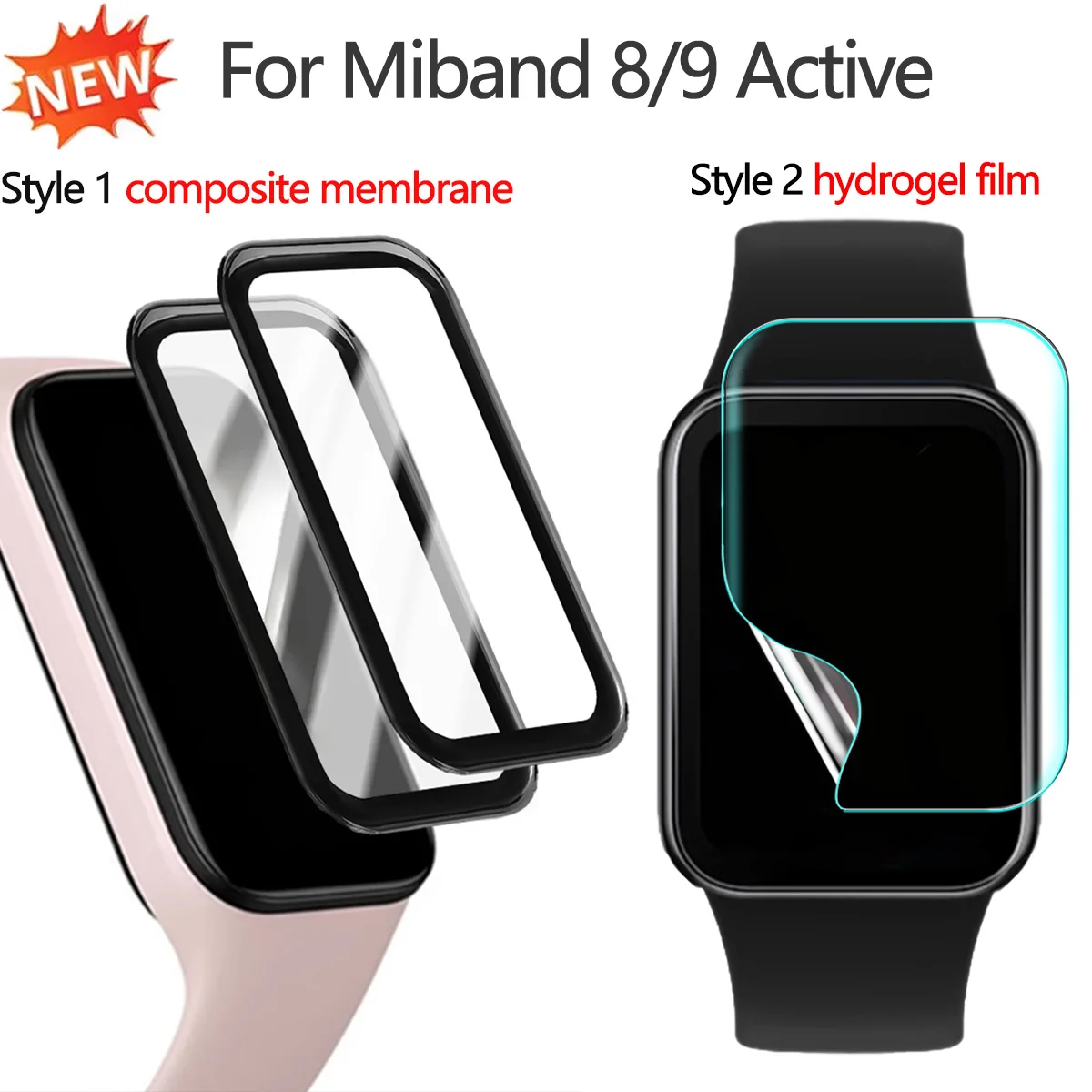 Фото Гидрогелевая пленка/композитная мембрана для Xiaomi Watch 9/8 Active, защитная пленка от царапин для Miband 8/9 Active №1
